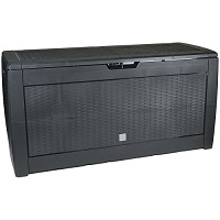 Add a review for: Outdoor Garden Storage Box Chest Cushion Equipment Lid Shed Plastic 310L Black