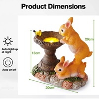 Add a review for: Solar Rabbit Bird Bath Garden Ornaments Outdoor Lights Statue Waterproof Decor