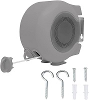 Add a review for: Retractable Washing Line 30m Outdoor, Heavy Duty Wall Mounted Double Washing Lines Extendable Clothes Line Laundry Drying Line for Drying Space, Grey