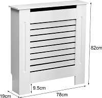 Add a review for: Vivo Technologies Radiator Cover White Modern Horizontal Slats, Small Radiator Cover Grill Shelf Cabinet MDF Wood Decorative Heater Cover, W 78 x H 82 x D 19 cm
