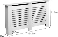 Add a review for: Vivo Technologies Radiator Cover White Modern Horizontal Slats, Large Radiator Cover Grill Shelf Cabinet MDF Wood Decorative Heater Cover, W 152 x H 82 x D 19 cm
