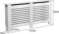 Add a review for: Vivo Technologies Radiator Cover White Modern Horizontal Slats, Extra Large XL Radiator Cover Grill Shelf Cabinet MDF Wood Decorative Heater Cover, W 172 x H 82 x D 19 cm