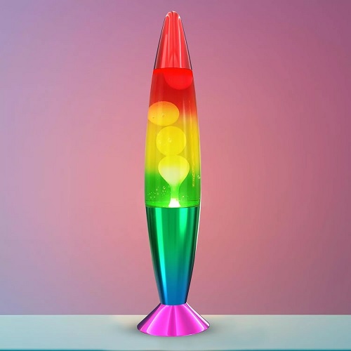 Contemporary Rainbow Lava Lamp Light Peaceful Motion Wax Liquid Relaxation