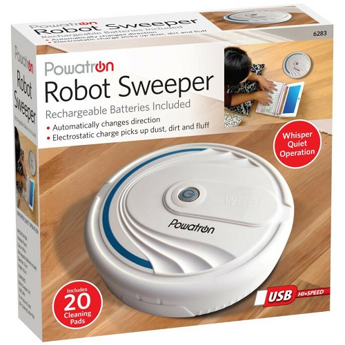 Rechargeable Robot Sweeper for Hard Floor Picks Up Dust, Dirt and Fluff Vacuum