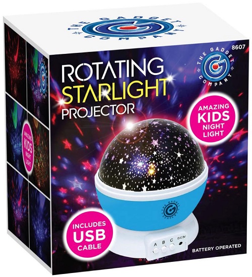 Star and Moon LED Rotating Projector Night Light Baby Kids Bedroom Sleeping Lamp
