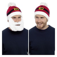Knitted Santa hat with detachable beard 