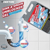 Add a review for: Sink and Drain Unblocker Gel | Remove Tough Clogs | Kills Germs |Odour Control