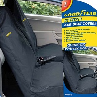 Add a review for: GY904510  Goodyear 2 X Car Front Seat Covers Durable Water Resistant Protector Dirt Van *
