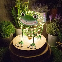 Garden Solar Wire Frog with 62 Micro LED Light and 4D Moving Effect Decoration