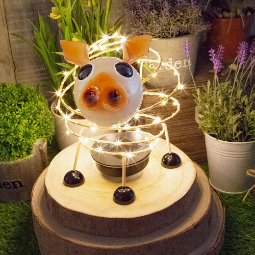 Garden Solar Wire Pig with 62 Micro LED Light and 4D Moving Effect Decoration