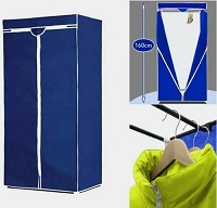 Add a review for: Single Canvas Fabric Wardrobe Rail Clothes Storage Cupboard Student Flat Closet