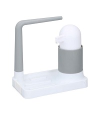 Soap Dispenser with Sponge Holder - White & Grey