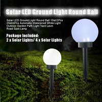 Add a review for: Solar Round Ball Globe LED Garden Path Ground Lights Stake Lighting Security 