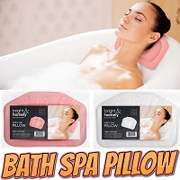  Luxury Bath Spa Pillow Pink/White Non Slip Comfort Suction Spa Cushion Neck Back