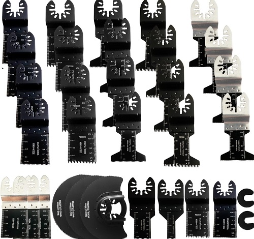 30-Piece Oscillating Saw Blade Set – HCS & Bi-Metal Universal Fit For Wood, Metal & Plastic (Quick Release)