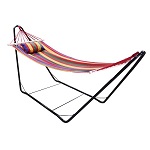 Add a review for: Hammock & Metal Frame With Pillow Standing Swinging Hammock Outdoor Garden Patio