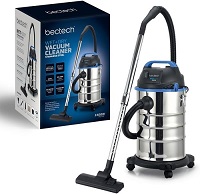  1500W Wet and Dry Vacuum Cleaner, Carpet Cleaner Premium Vacuum Cleaner 30 Litre Stainless Steel Capacity with 2.5m Flexible Hose
