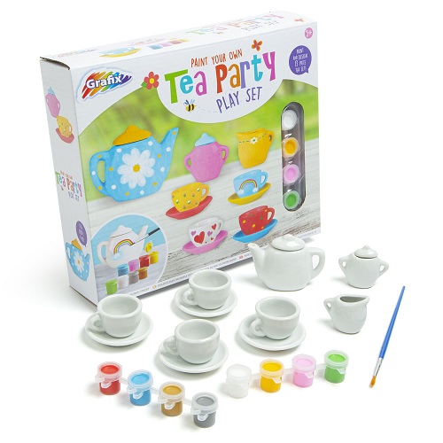 Paint Your Own Tea Set Painting Craft Set Cups Saucer Milk Jug Party Activity