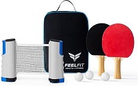 Add a review for: Table Tennis Set,Portable Ping Pong Set,Retractable Table Tennis Net for Any Table,Table Tennis Set with 2 Table Tennis Bats,3 Balls, 1 Portable Bag,1 Extendable Net,Outdoor or Indoor Sports