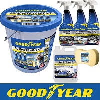 Add a review for: 905375 Goodyear 6 Piece Complete Valet Kit Glass Mirror Cockpit Alloy Wheel Wash Wax