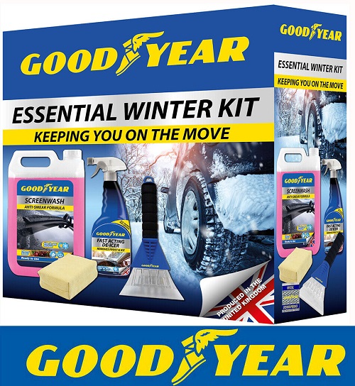 Goodyear Winter Essential Car Kit Screenwash|Demister Pad|De-Icer|Ice Scraper