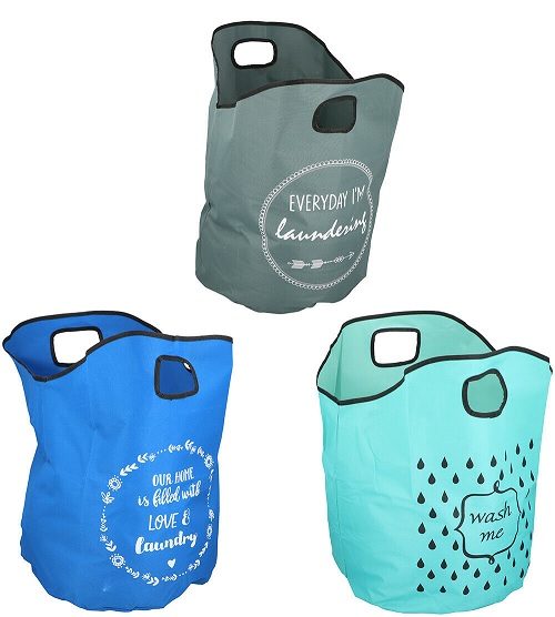 XXL Laundry Bin Bag Basket Handles Foldable Washing Clothes Storage Kids Tidy UK