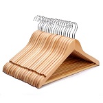 Add a review for:  Pack of 20 High Quality Strong Natural Wood Wooden Coat Hangers with Round Trouser Bar and Shoulder Notches (Pack of 20