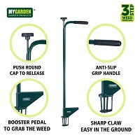 Add a review for: Steel Weed Puller Claw Lawn Weeder Pull Root Remover Killer Grabber Garden Tool