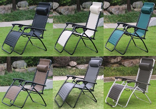Zero Gravity Garden Reclining Chair Sun Lounger Recliner Outdoors Summer Patio