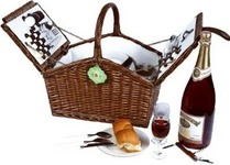 Vivo Country Willow Picnic Hamper Basket for 4 Person